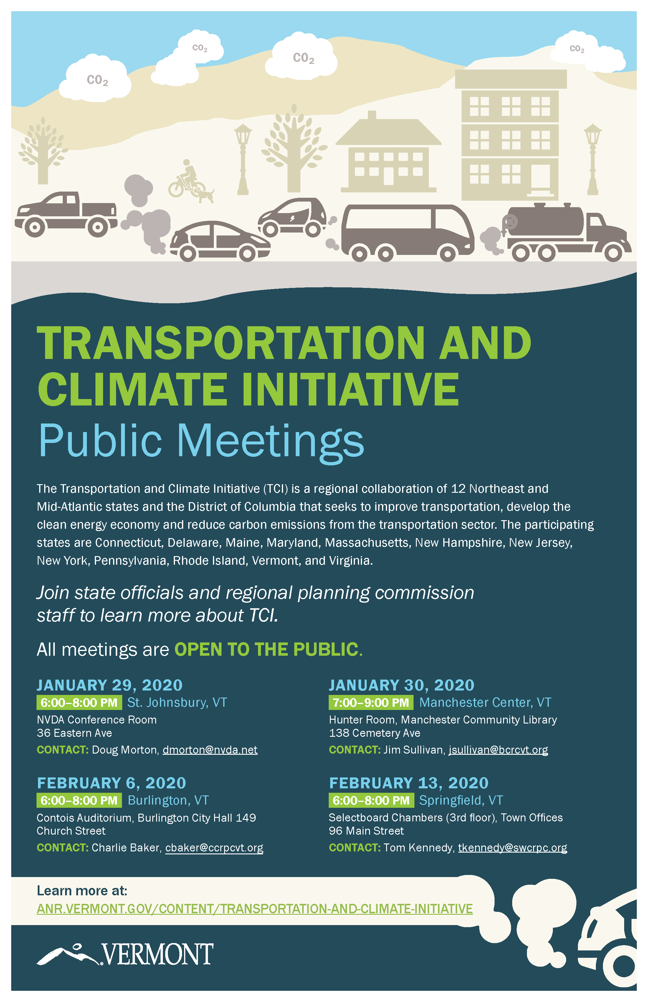 Transportation and Climate Initiative Public Meeting @ Springfield Selectboard Chambers | Springfield | Vermont | United States