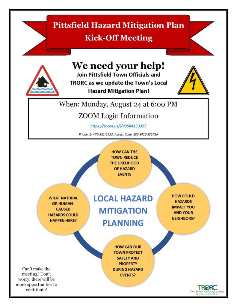 Pittsfield Local Hazard Mitigation Plan Kick-Off Meeting